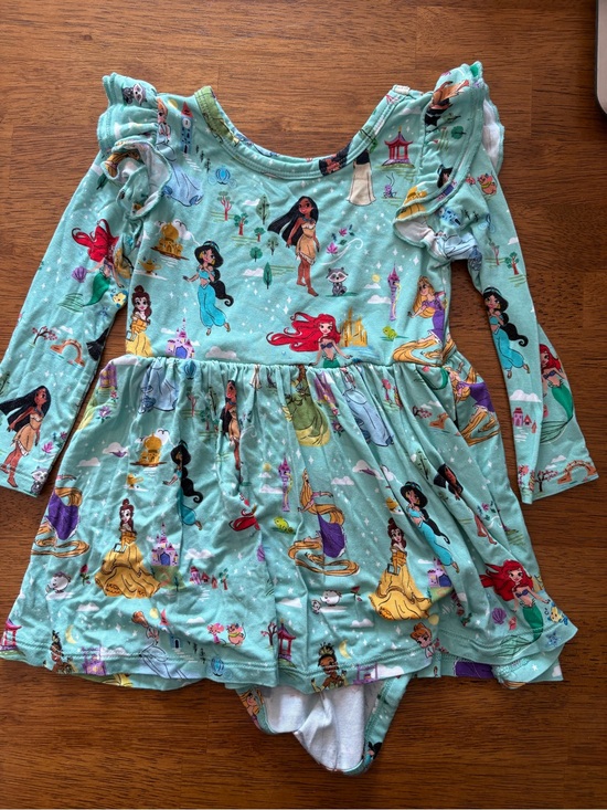Little Sleepies Other - LITTLE SLEEPIES Teal Disney Princess Long-Sleeve Skater Dress